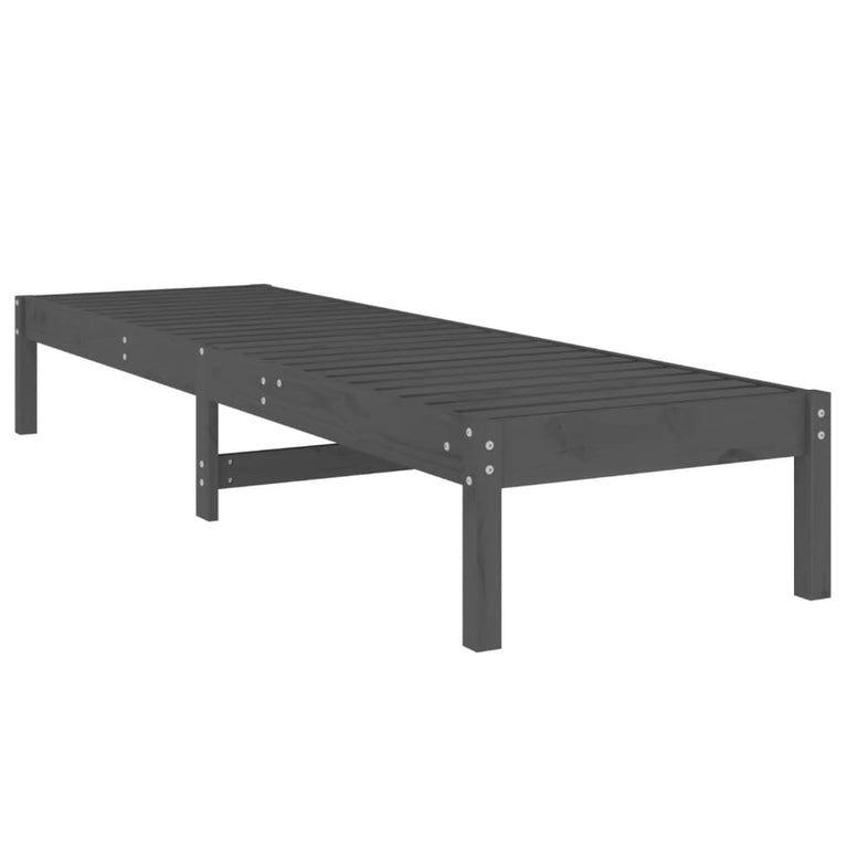 Ligstoel 199,5x60x74 cm massief grenenhout grijs