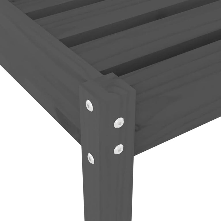 Ligstoel 199,5x60x74 cm massief grenenhout grijs