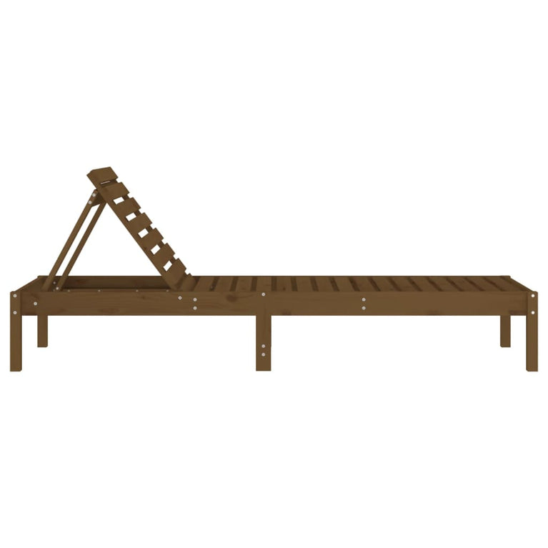 Ligbed 199,5x60x74 cm massief grenenhout bruin