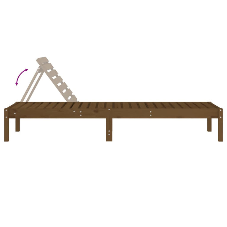 Ligbed 199,5x60x74 cm massief grenenhout bruin