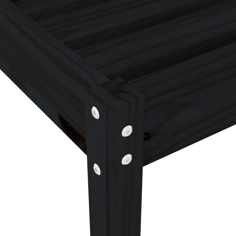 Ligbed 199,5x60x74 cm massief grenenhout zwart