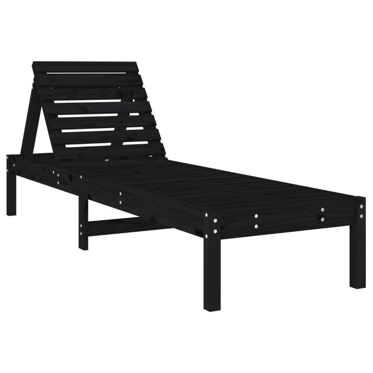 Ligbedden 2 st 199,5x60x74 cm massief grenenhout zwart
