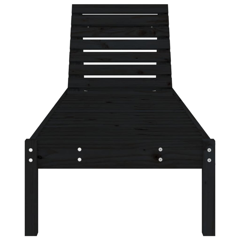 Ligbedden 2 st 199,5x60x74 cm massief grenenhout zwart