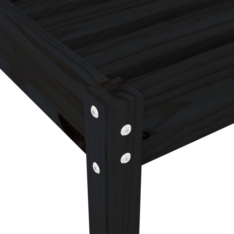 Ligbedden 2 st 199,5x60x74 cm massief grenenhout zwart