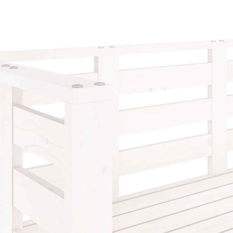 Tuinbankje 111,5x53x71 cm massief grenenhout wit