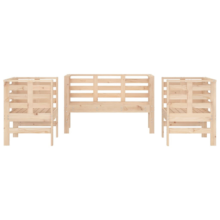 3-delige Loungeset massief grenenhout