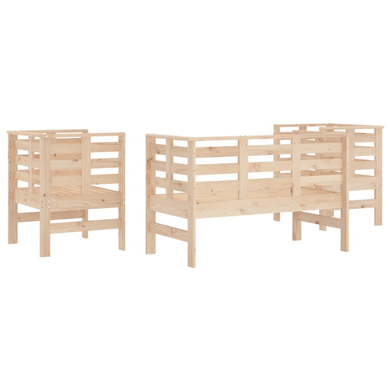 3-delige Loungeset massief grenenhout