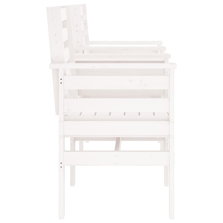 Tuinbank met tafel 2-zits massief grenenhout wit