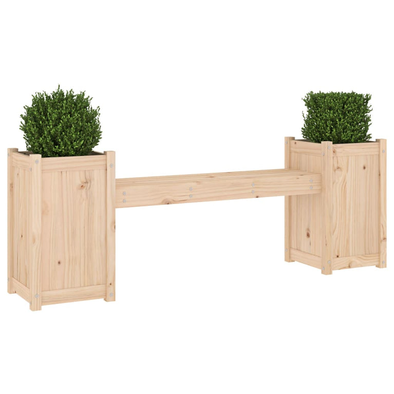 Bankje met plantenbakken 180x36x63 cm grenenhout MeubelReus