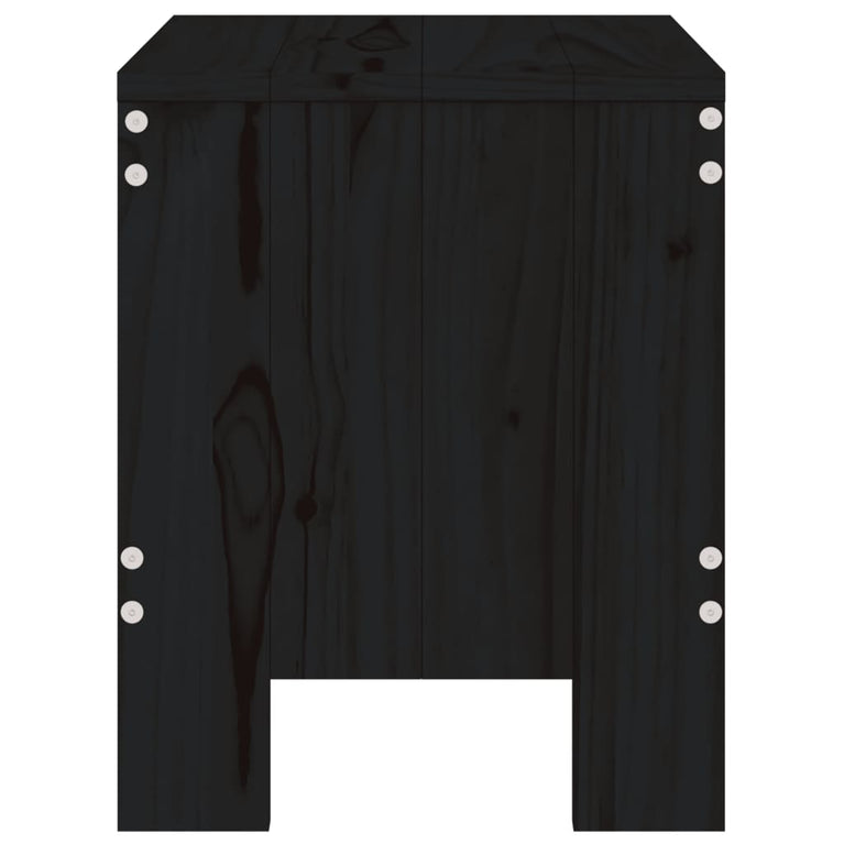 Barkrukken 2 st 40x36x45 cm massief grenenhout zwart