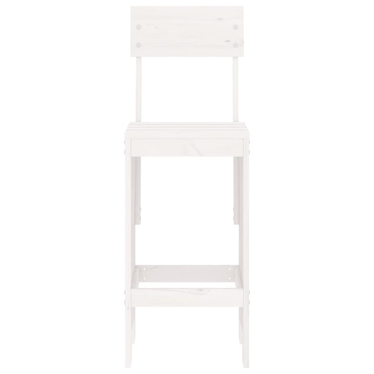 Barkrukken 2 st 40x48,5x115,5 cm massief grenenhout wit MeubelReus