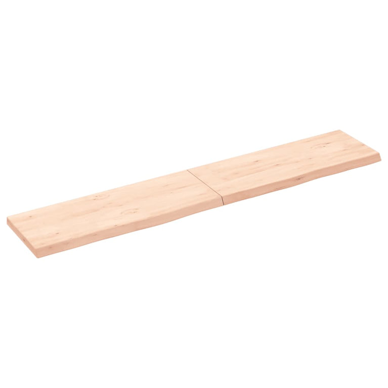 Wandschap 160x30x4 cm onbehandeld massief eikenhout