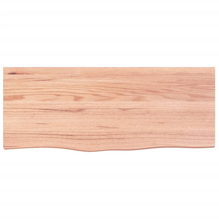 Wandschap 100x40x6 cm behandeld massief eikenhout lichtbruin