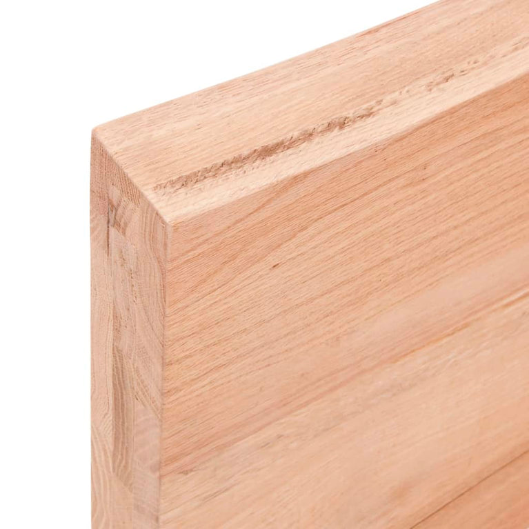 Wandschap 100x40x6 cm behandeld massief eikenhout lichtbruin