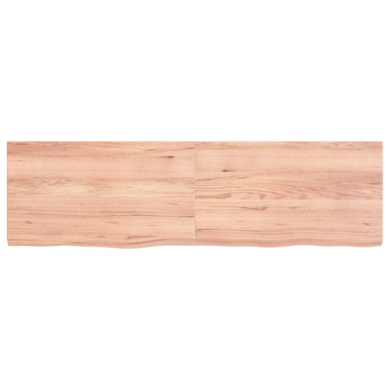 Wandschap 140x40x4 cm behandeld massief eikenhout lichtbruin