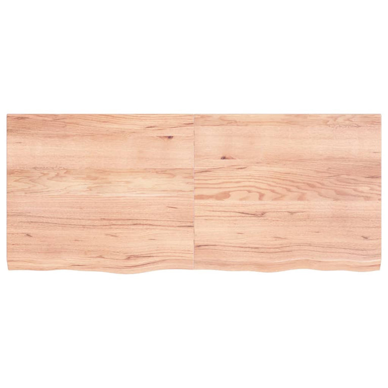 Wandschap 140x60x4 cm behandeld massief eikenhout lichtbruin