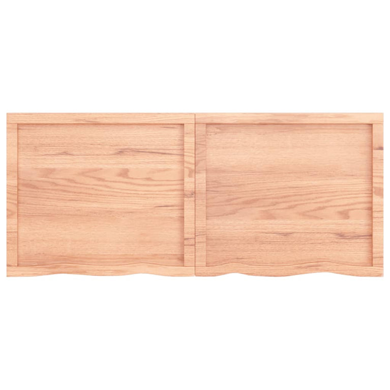 Wandschap 140x60x4 cm behandeld massief eikenhout lichtbruin