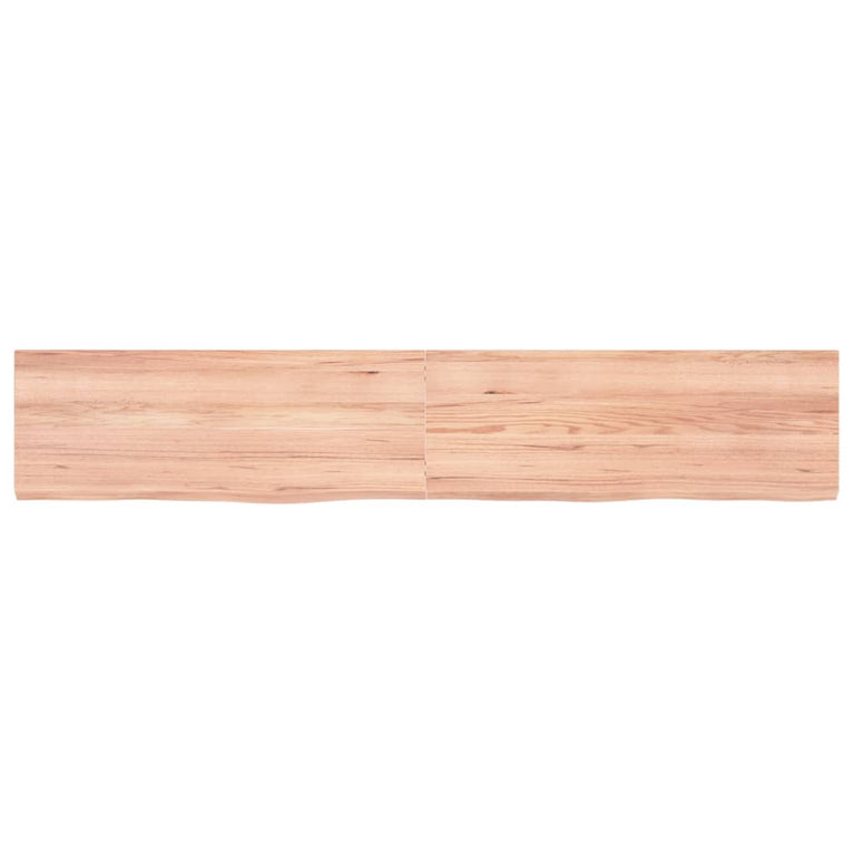 Wandschap 160x30x4 cm behandeld massief eikenhout lichtbruin