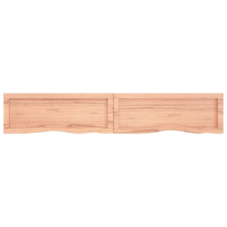 Wandschap 160x30x4 cm behandeld massief eikenhout lichtbruin