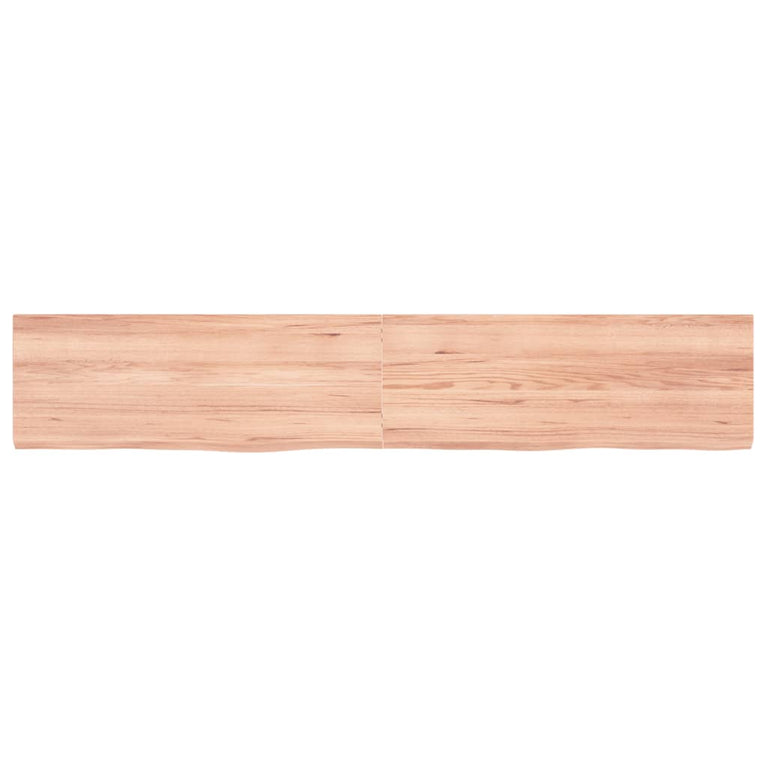 Wandschap 160x30x6 cm behandeld massief eikenhout lichtbruin