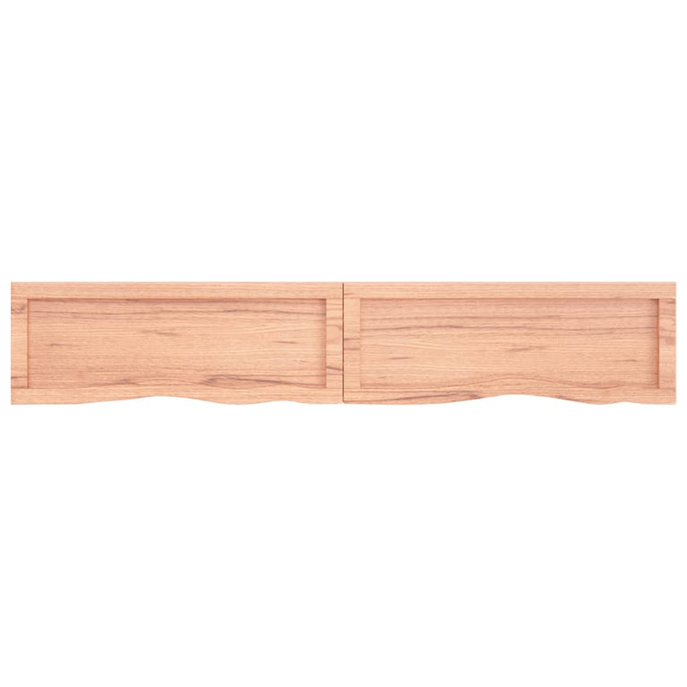 Wandschap 160x30x6 cm behandeld massief eikenhout lichtbruin