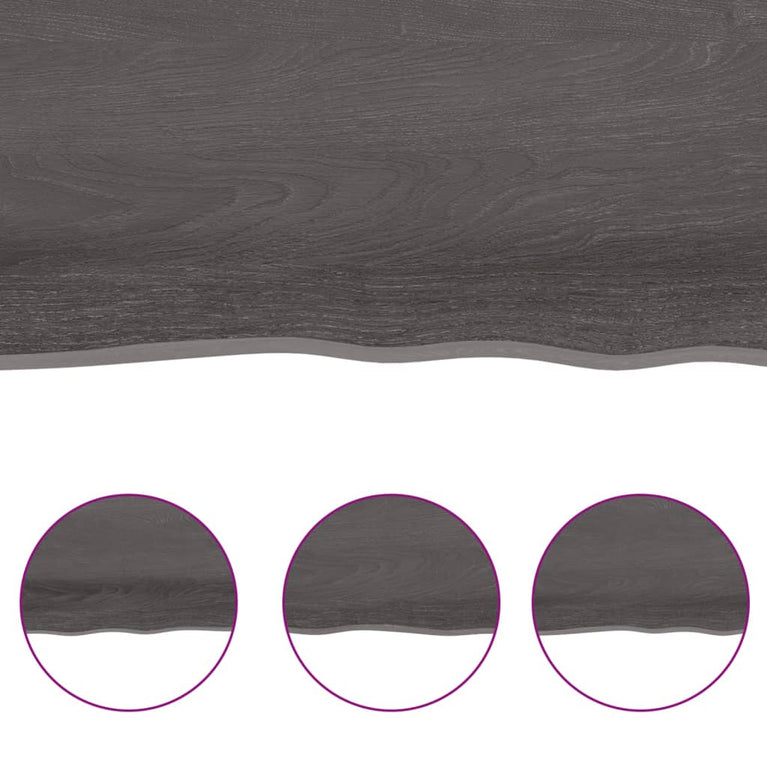 Wandschap 100x60x2 cm behandeld massief eikenhout donkergrijs