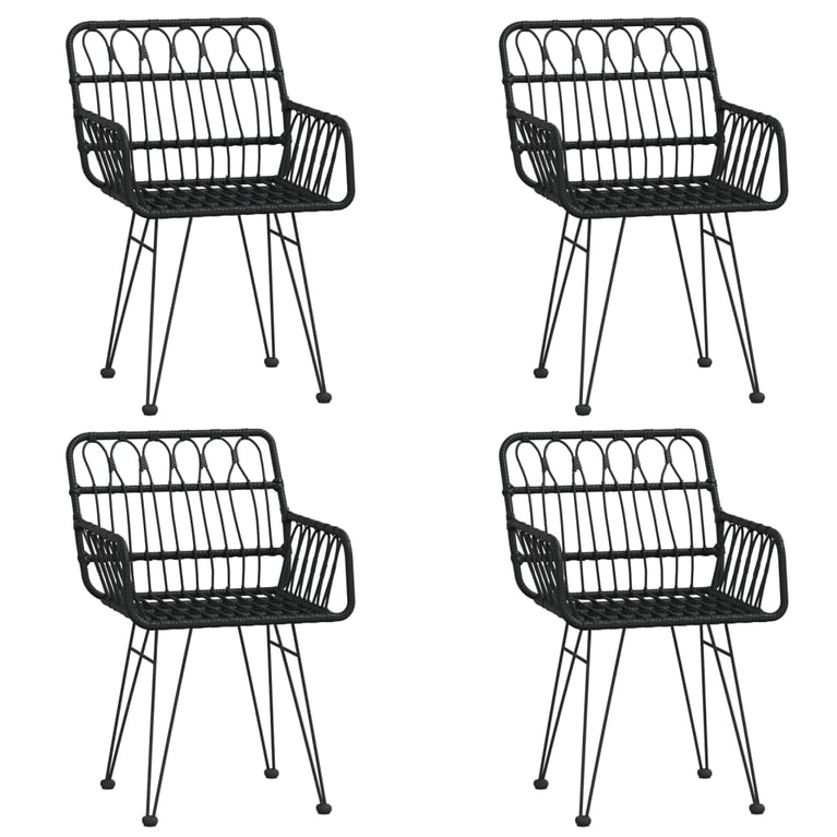 5-delige Tuinset poly rattan zwart MeubelReus