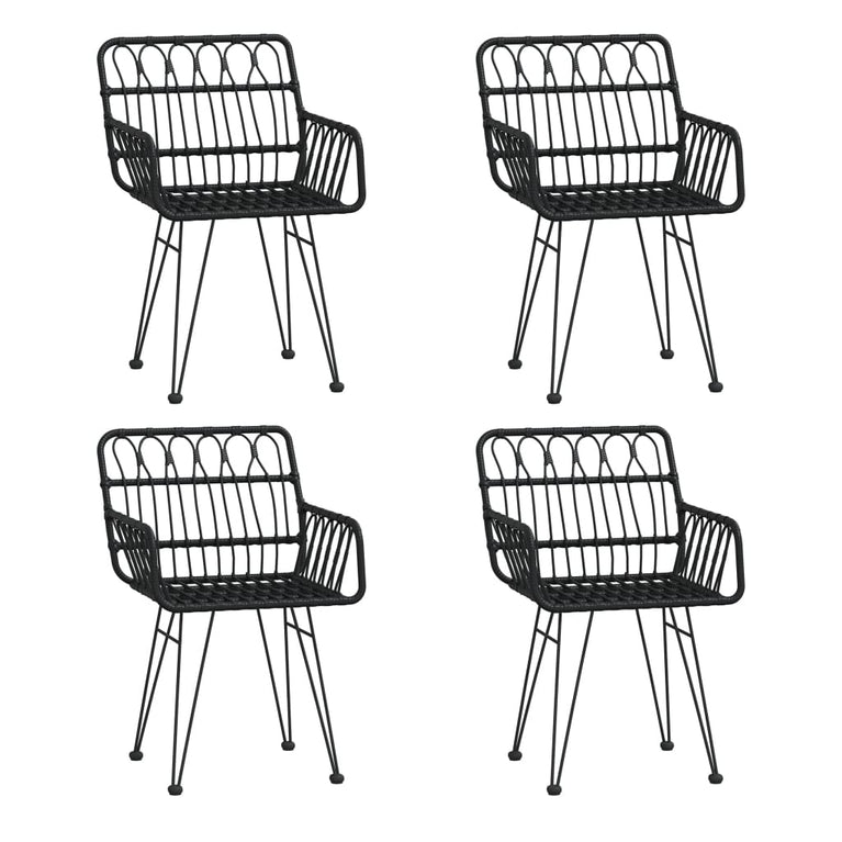 5-delige Tuinset poly rattan zwart MeubelReus