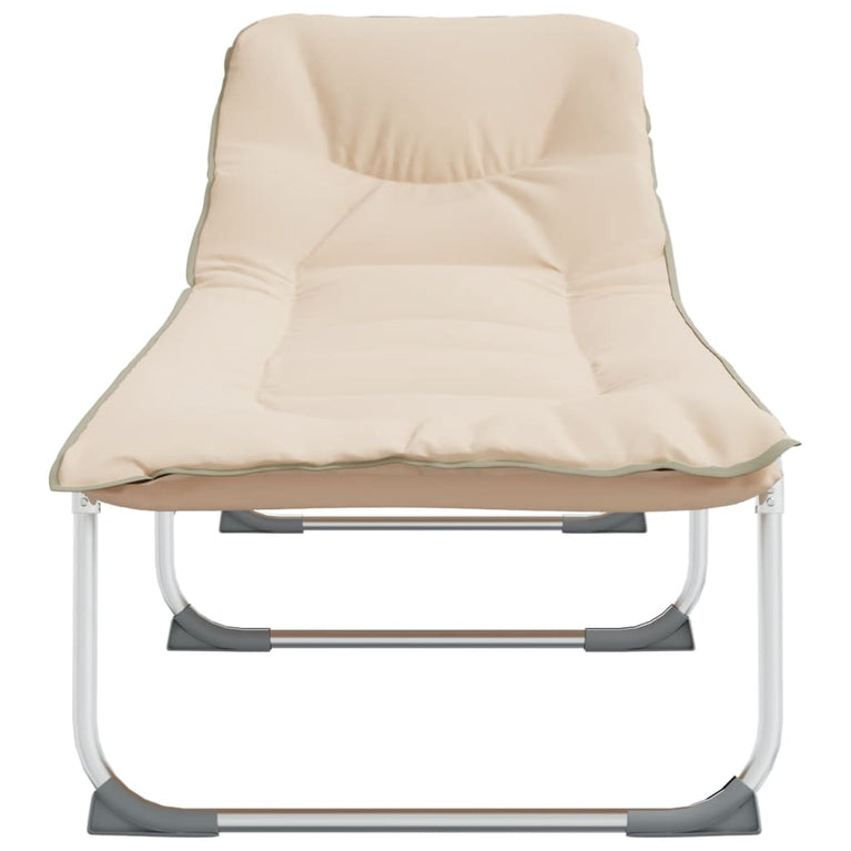 Ligbed inklapbaar stof beige MeubelReus