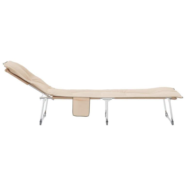 Ligbed inklapbaar stof beige MeubelReus