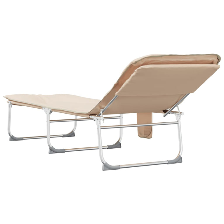 Ligbed inklapbaar stof beige MeubelReus