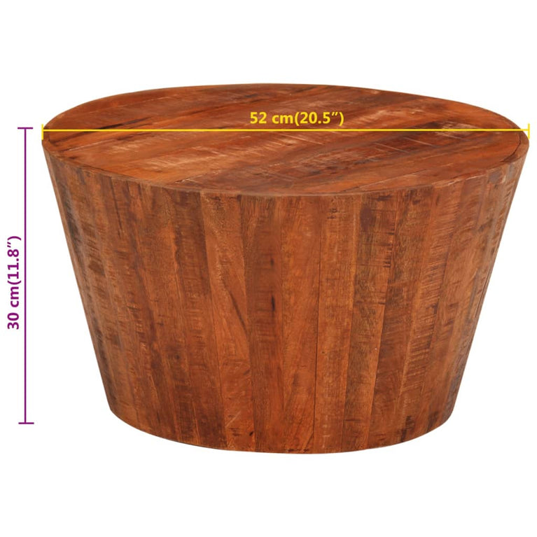 Salontafel Ø52x30 cm massief ruw mangohout MeubelReus