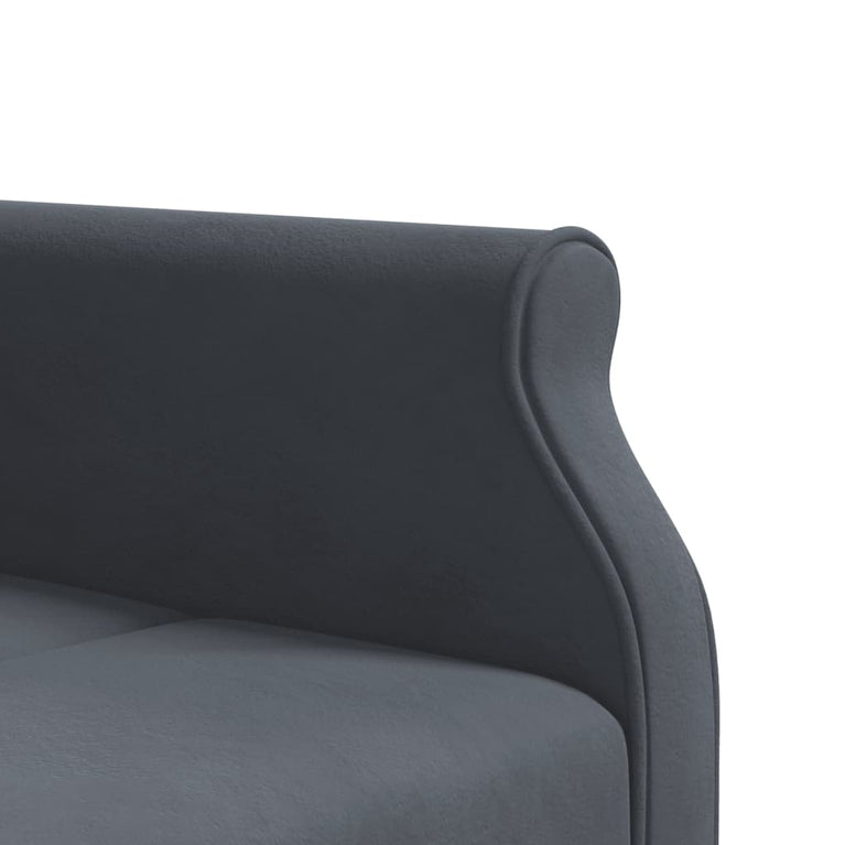 Slaapbank L-vormig 271x140x70 cm fluweel donkergrijs