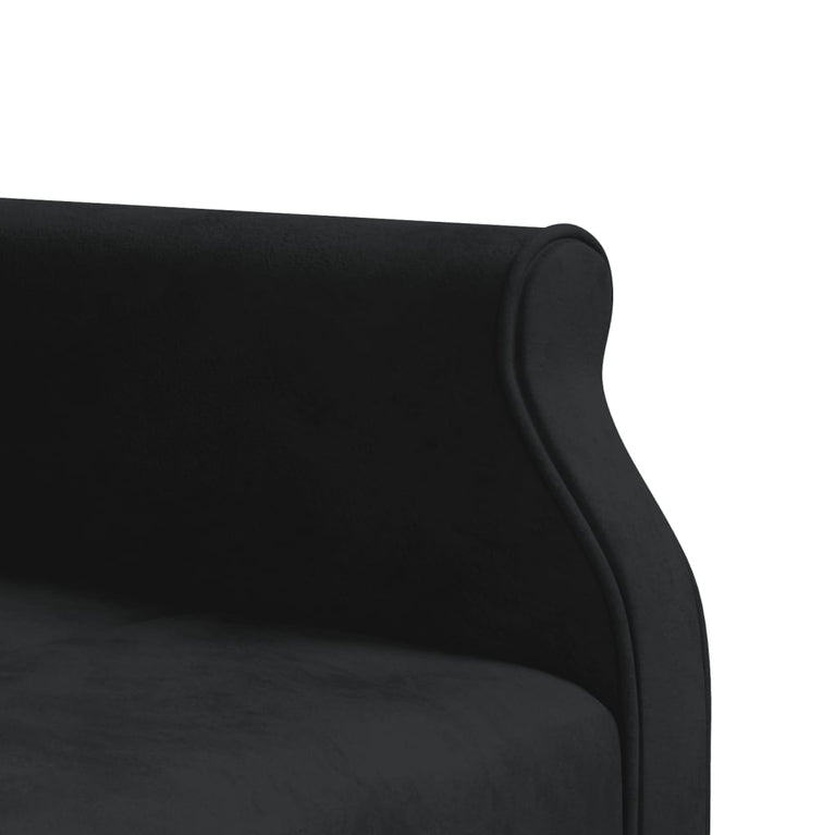 Slaapbank L-vormig 271x140x70 cm fluweel zwart