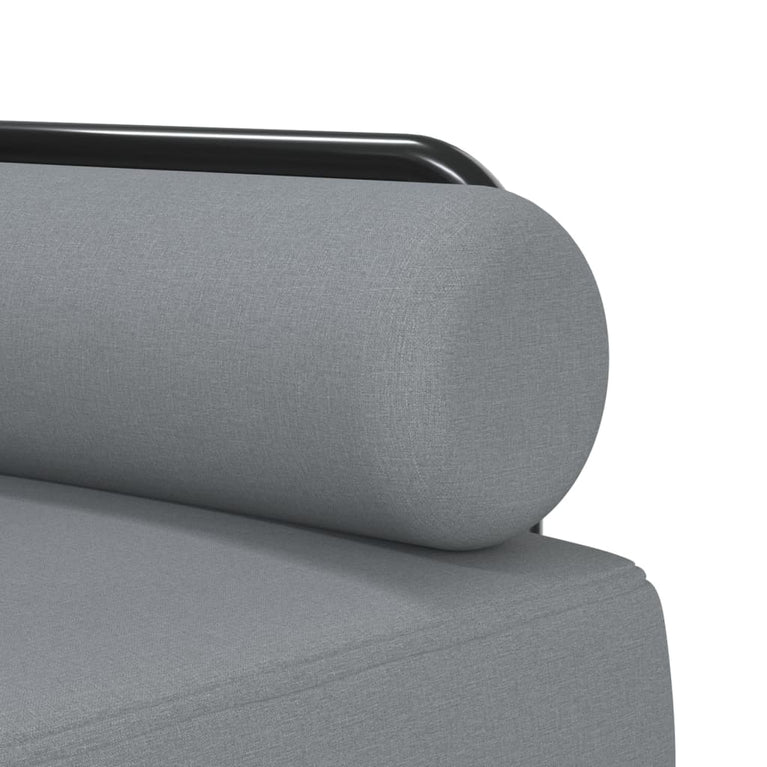 Slaapbank L-vormig 260x140x70 cm stof lichtgrijs