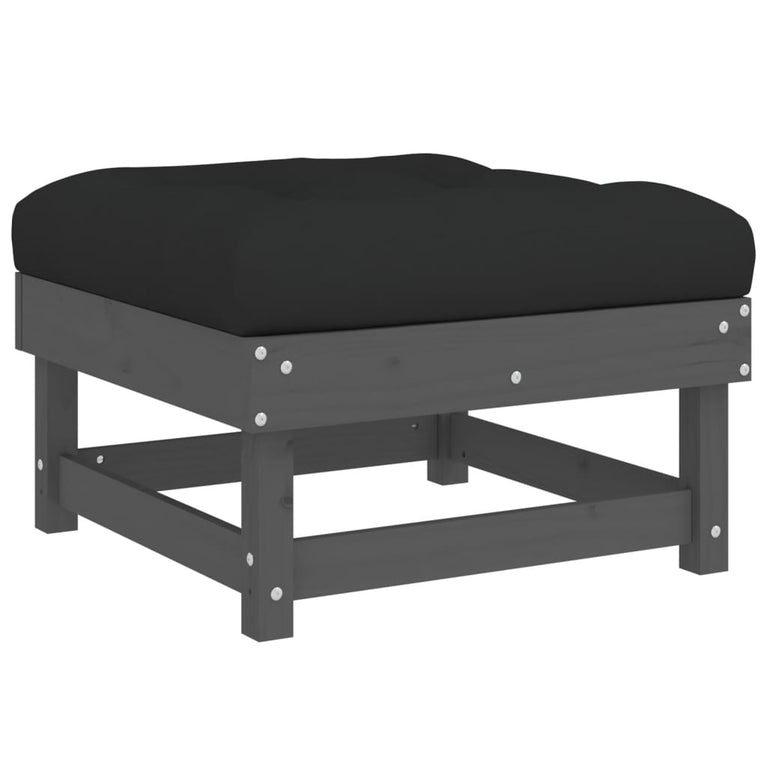 7-delige Loungeset met kussens massief hout grijs MeubelReus