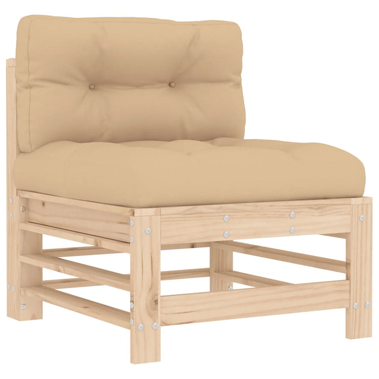 3-delige Loungeset met kussens massief hout MeubelReus