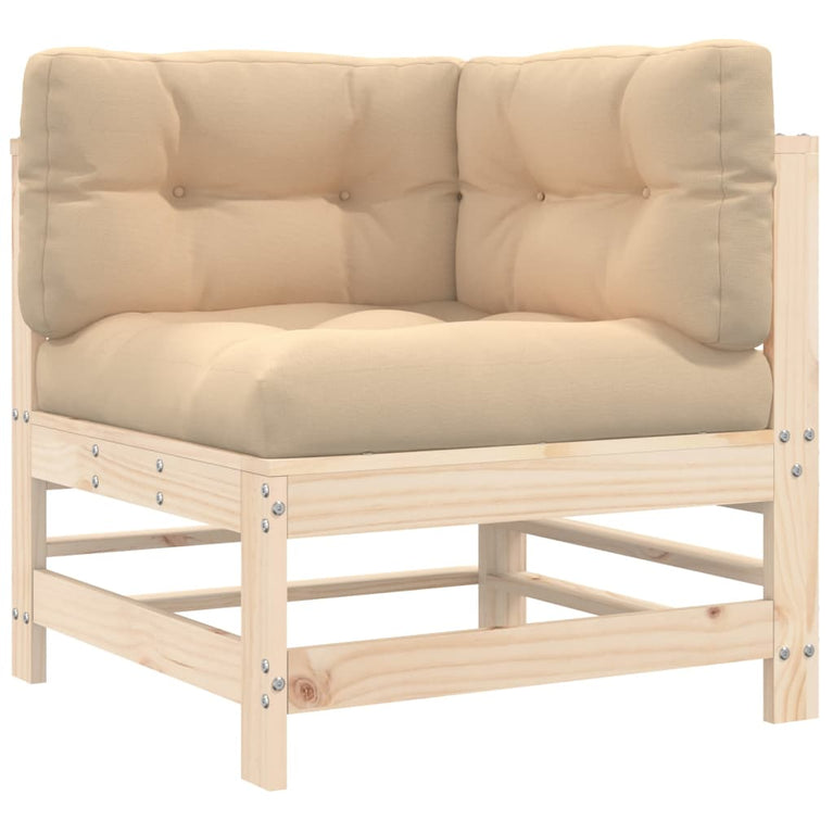 3-delige Loungeset met kussens massief hout MeubelReus