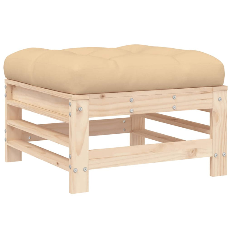 3-delige Loungeset met kussens massief hout MeubelReus