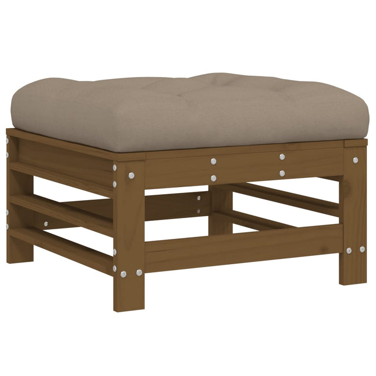 3-delige Loungeset met kussens massief hout honingbruin MeubelReus