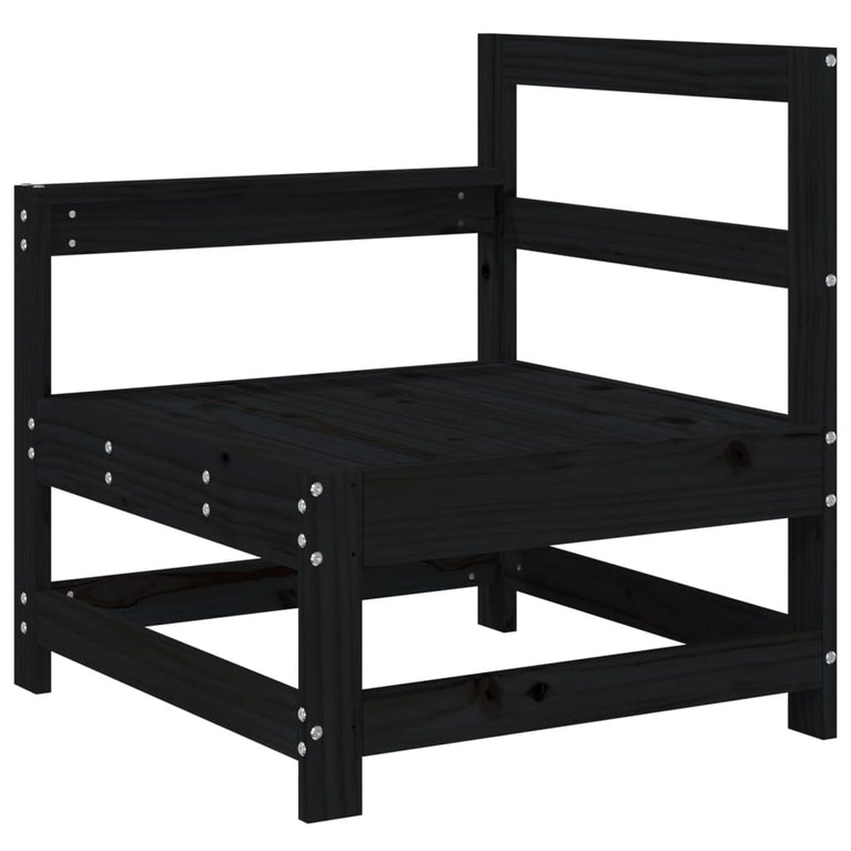 6-delige Loungeset massief grenenhout zwart