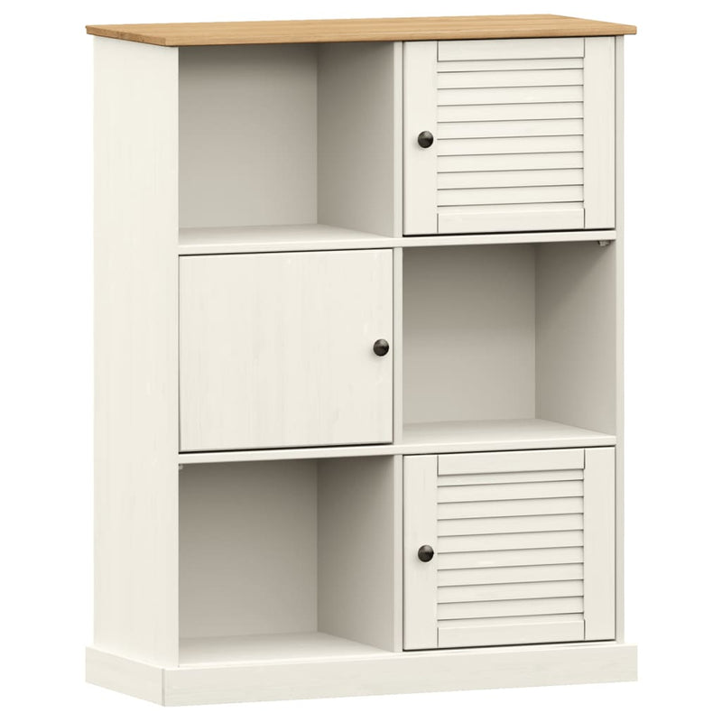 Boekenkast VIGO 90x35x114,5 cm massief grenenhout wit MeubelReus