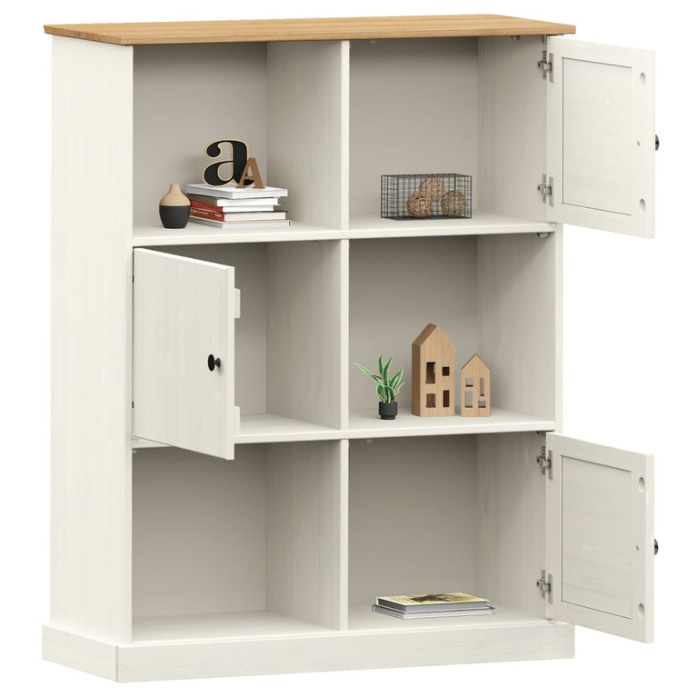 Boekenkast VIGO 90x35x114,5 cm massief grenenhout wit MeubelReus