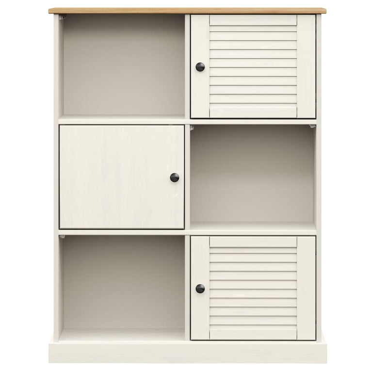 Boekenkast VIGO 90x35x114,5 cm massief grenenhout wit MeubelReus