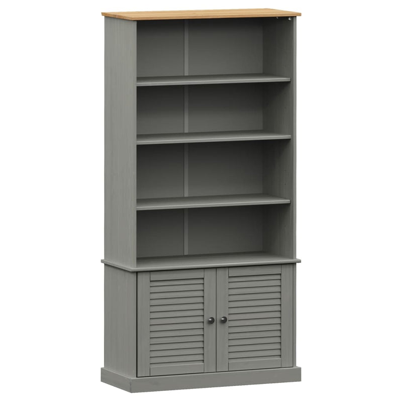 Boekenkast VIGO 85x35x170 cm massief grenenhout grijs MeubelReus