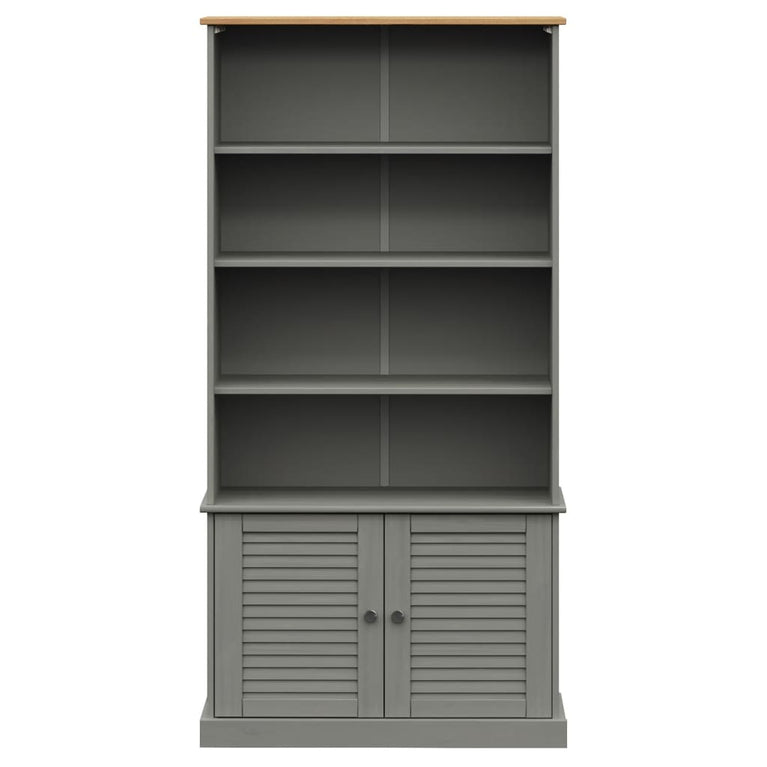 Boekenkast VIGO 85x35x170 cm massief grenenhout grijs MeubelReus