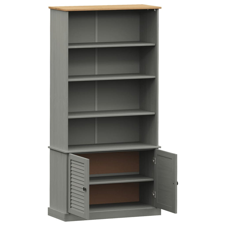 Boekenkast VIGO 85x35x170 cm massief grenenhout grijs MeubelReus
