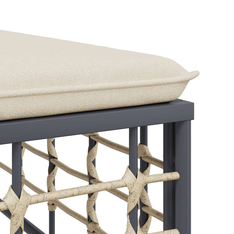 4-delige Loungeset met kussens poly rattan antracietkleurig MeubelReus