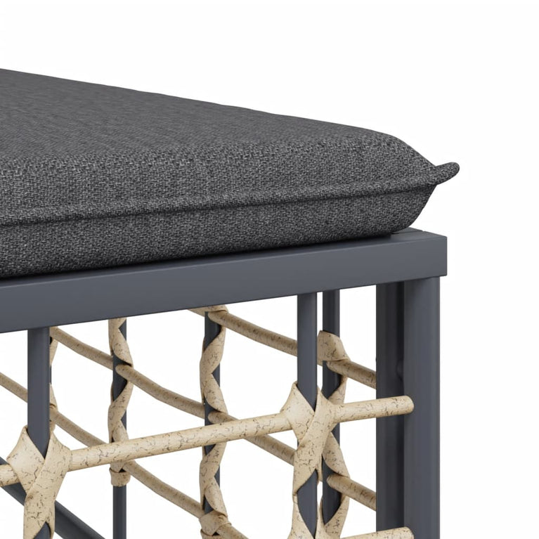 4-delige Loungeset met kussens poly rattan antracietkleurig MeubelReus