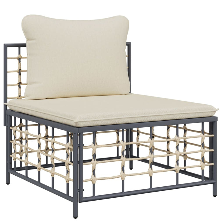 10-delige Loungeset met kussens poly rattan antracietkleurig MeubelReus